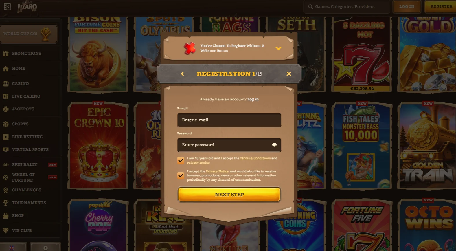 Lizaro Online Casino Overview