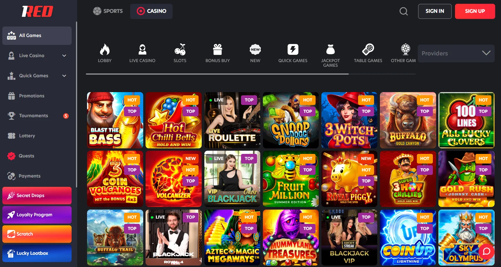 1Red Casino Login and Registration Guide