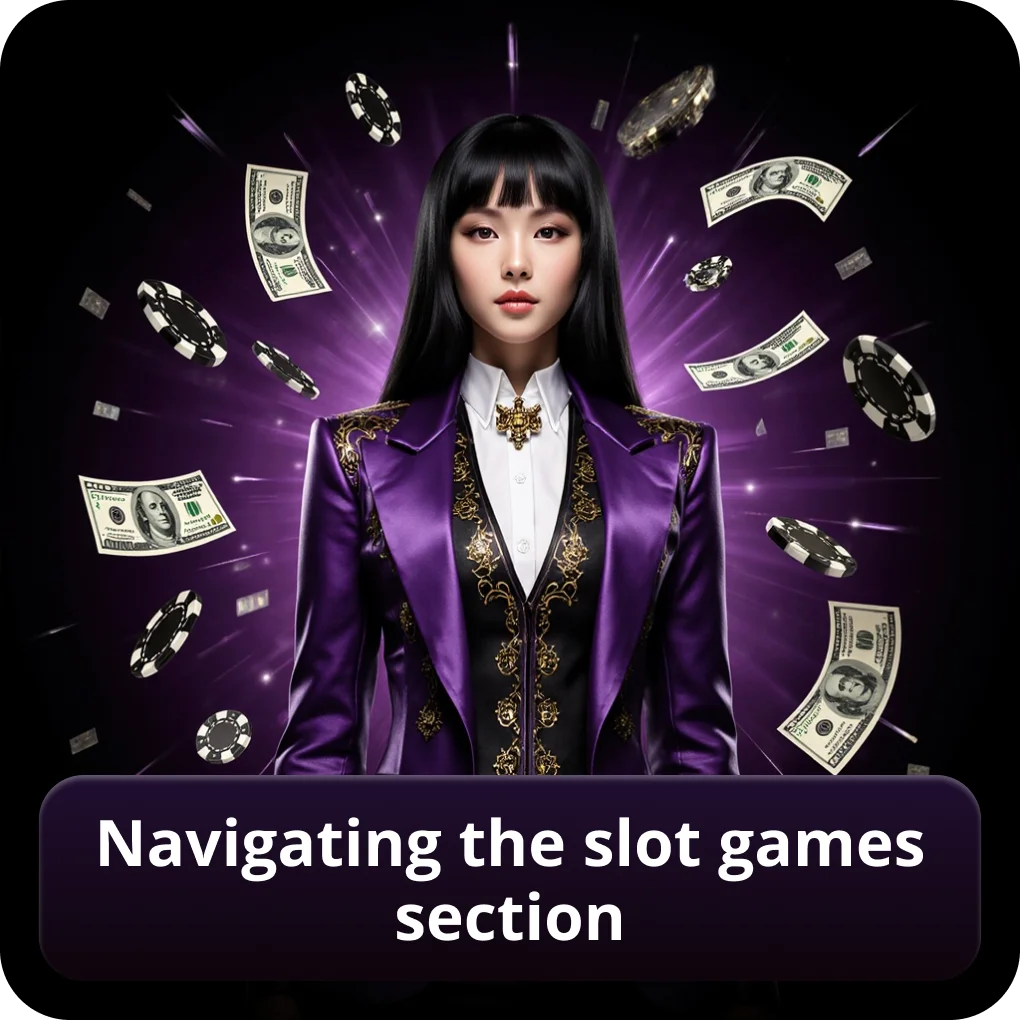 Navigating the slot games section